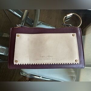 India Hicks Burgundy and Cream Wristlet Wallet